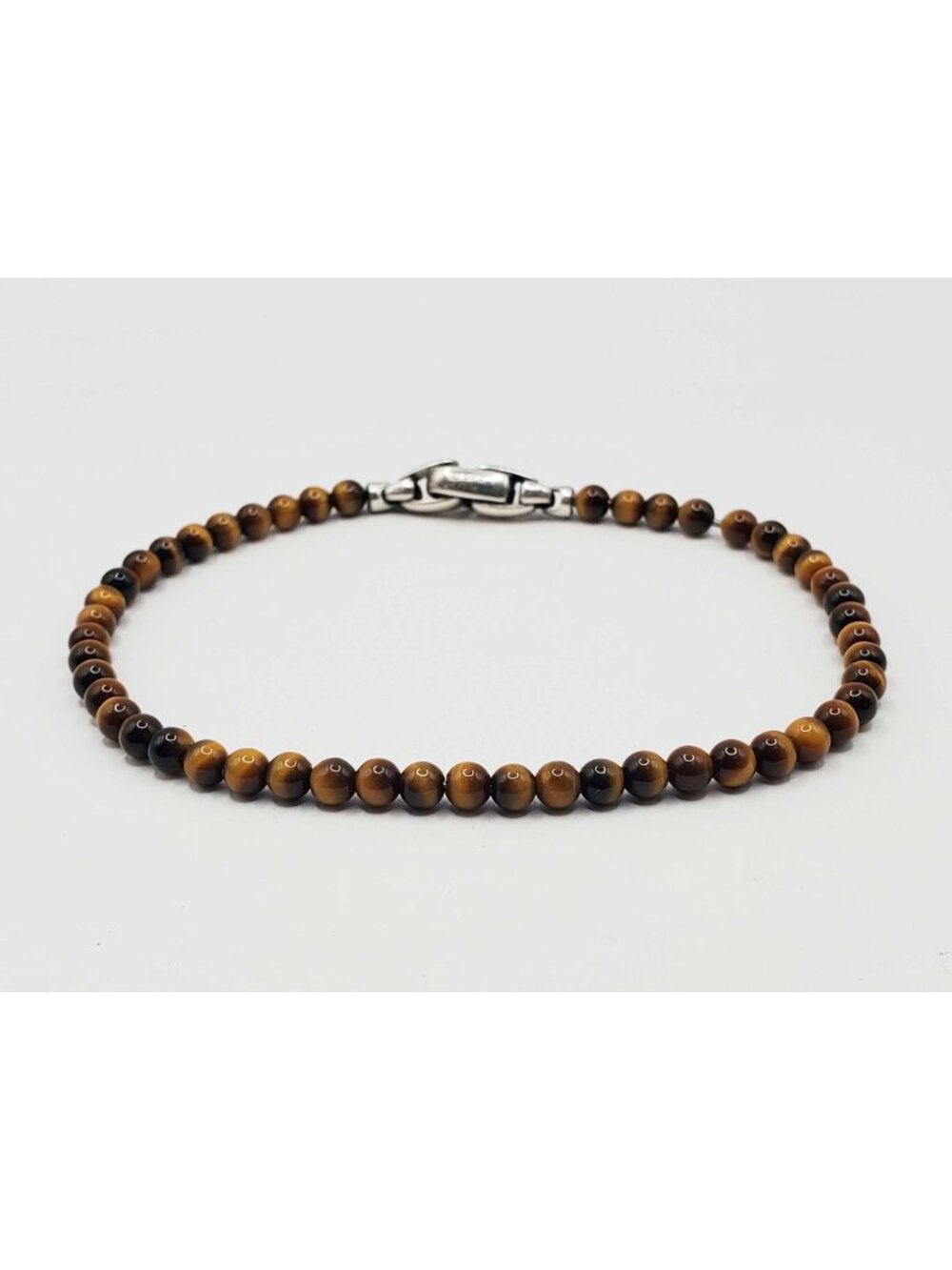 David Yurman Men's Spiritual Beads Bracelet Tiger's Eye with Sterling Silver